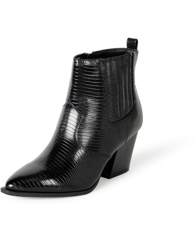 The Drop Sia Pointed Toe Western Ankle Boot - Schwarz