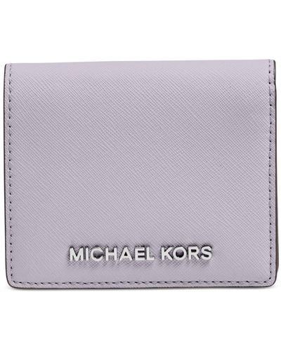 Michael Kors Michael Jet Set Travel Flap Card Holder Lilac/silver - Purple