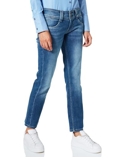 Pepe Jeans Gen Straight Fit Mid Waist Jeans - Blau