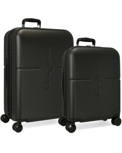 Pepe Jeans Set di valigie nere 55/70 cm rigida ABS chiusura TSA integrata 116L 7,54 kg 4 ruote doppie bagaglio a - Nero