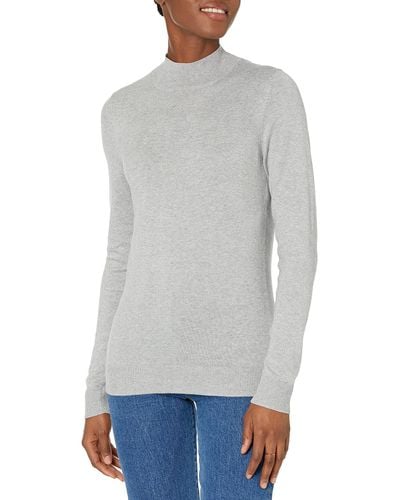 Amazon Essentials Leichter Pullover mit Stehkragen - Grau