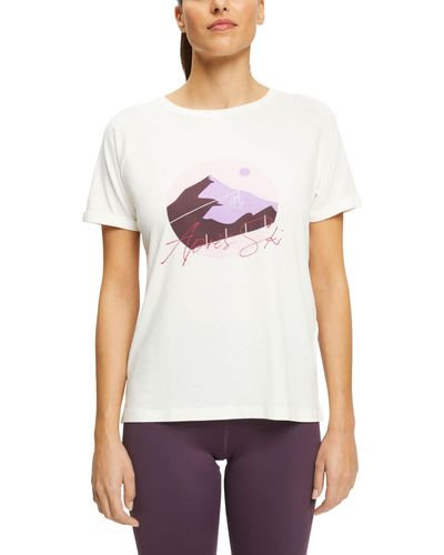Esprit Camiseta Camisa de Yoga - Blanco