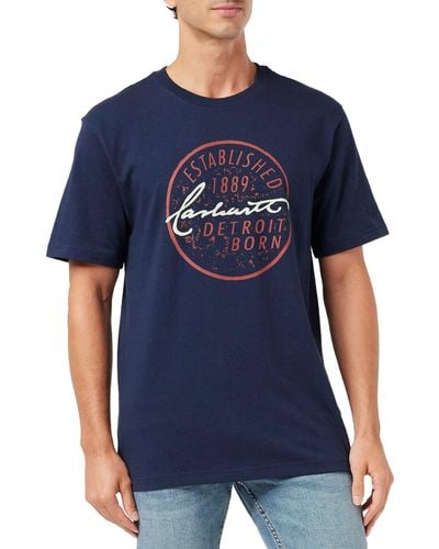 Carhartt Workwear Detroit Born Logo Short-Sleeve T-Shirt - Blau