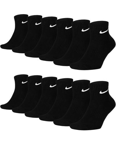 Nike Socken 6 Paar One Quater Socks Kurze Socke Knöchelhoch Gemischt - Schwarz