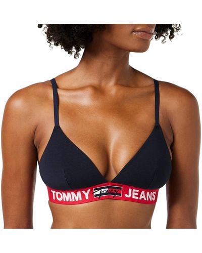 Tommy Hilfiger Tommy Jeans Soutien-Gorge Triangle Bralette Unlined sans Armatures - Bleu
