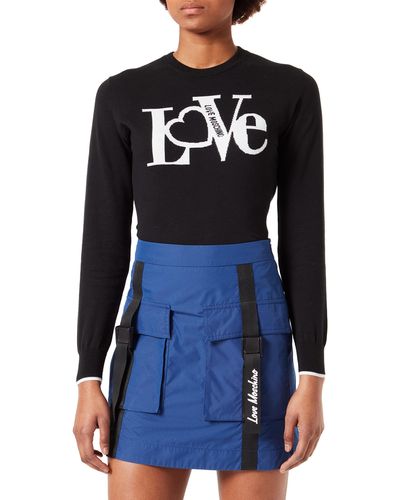 Love Moschino S Flared Skirt - Blau