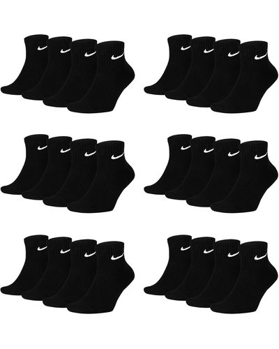 Nike SX7667 Lot de 6 paires de chaussettes courtes pour homme et femme Blanc Gris Noir Taille : 38-42