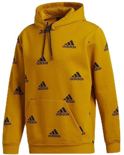adidas Badge Of Sport All Over Print Pullover Legacy Gold Xl - Yellow