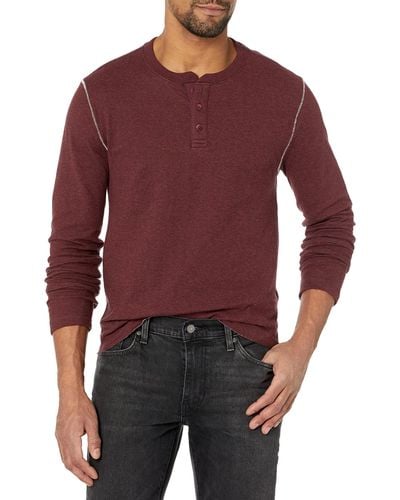 Lucky Brand Duofold Henley Knit Shirt - Red