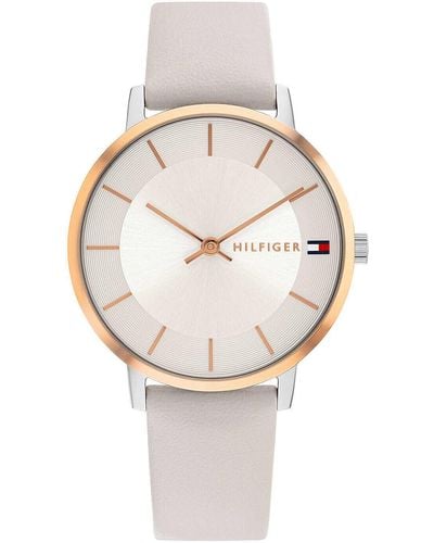 Tommy Hilfiger Reloj Analógico para Mujeres de Cuarzo con Correa en Cuero 1782671 - Metálico