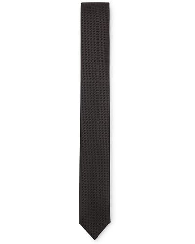 HUGO S Tie Cm 6 Silk Tie With All-over Jacquard Pattern - Black