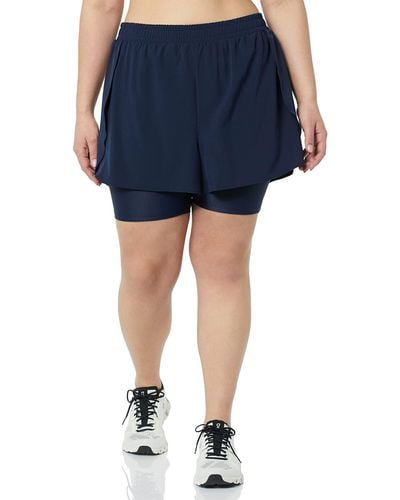 Amazon Essentials Stretch Woven Double Layered Running Short - Blue