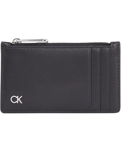 Calvin Klein Metal Ns Cardholder 6cc Wallets - Black