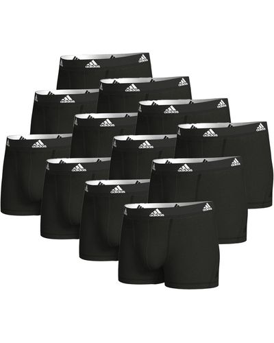 adidas 12er Pack Basic Trunk Unterhose Shorts Unterwäsche 12er Pack - Schwarz