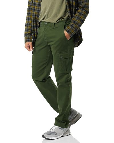 Amazon Essentials Pantaloni cargo elasticizzati dal taglio dritto - Verde