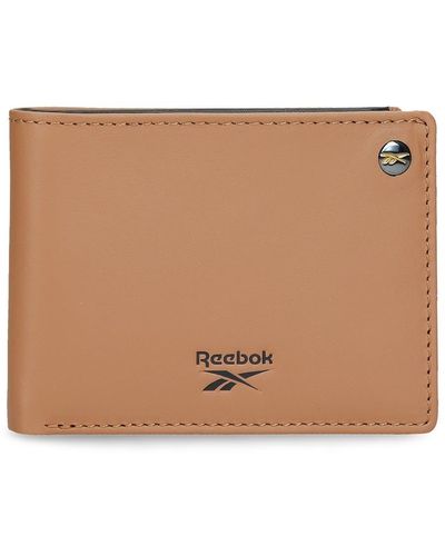 Reebok Switch Horizontal Wallet With Purse Brown 11 X 8 X 1 Cm Leather