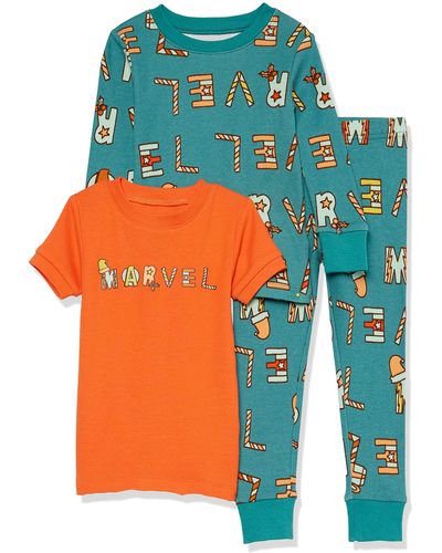 Amazon Essentials Disney | Marvel | Star Wars | Princess Snug-Fit Cotton Pajamas - Naranja