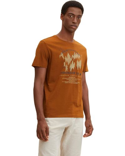 Tom Tailor T-Shirt mit Print 1032979 - Braun