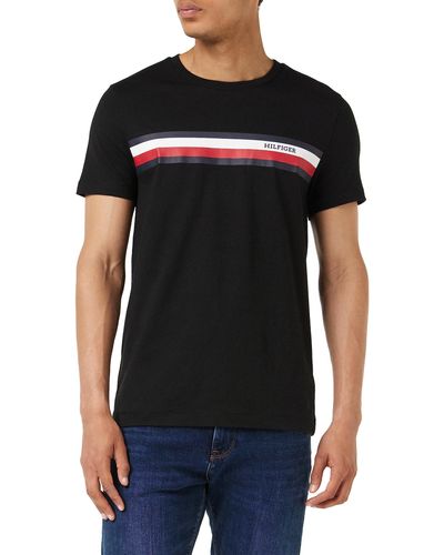 Tommy Hilfiger Slim Fit T-shirt Met Monotype-logo - Zwart