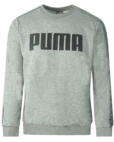 PUMA Velvet Taped Logo Grey Sweatshirt