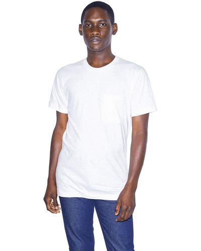 American Apparel Fine Jersey Crewneck Pocket Short Sleeve T-shirt - White