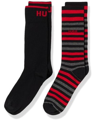 HUGO Boss 2p Rs Stripe Design Regular Socks - Black