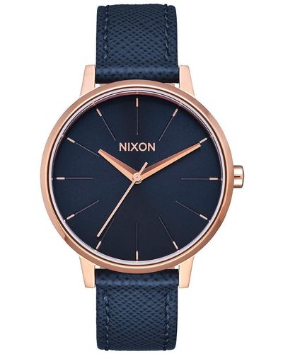 Nixon Adults Digital Quartz Watch With Leather Strap A108-2195-00 - Blue