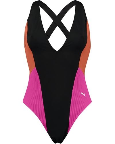 PUMA One Piece Swimsuit Black Combo - Wit