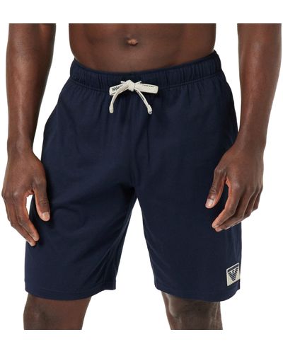 Emporio Armani Piping Logoband Loungewear Bermuda Shorts - Blue