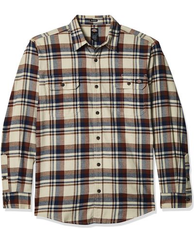 Dickies Long Sleeve Flex Flannel Work Utility Button Down Shirt - Mehrfarbig