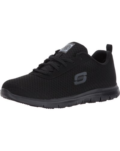 Skechers For Work Ghenter Bronaugh Work And Food Service Shoe 6.5w - Black