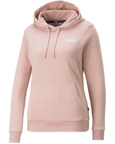PUMA ESS+ Embroidery Hoodie FL Sweatshirt - Pink