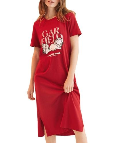 Women'secret Midi-nachthemd Voor - Rood