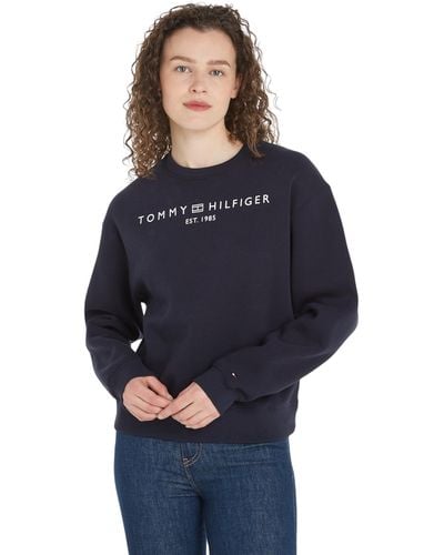 Tommy Hilfiger Mdrn Reg Corp Logo C-nk Swtshrt Sweatshirts - Blue