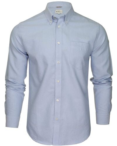 Ben Sherman Camicie Casual - Button Down - Manica Lunga - Uomo (Sky (Embroidered Pocket Logo)) XXXL - Blu