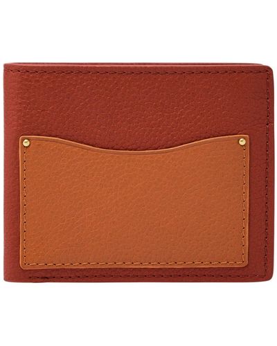 Fossil Anderson Bifold Orange Multi - Arancione