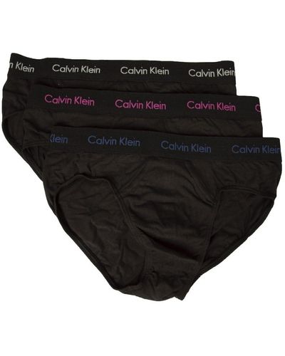 Calvin Klein Confezione 3 Slip Uomo tripack Mutande CK Articolo U2661G 3P Hip Brief - Nero