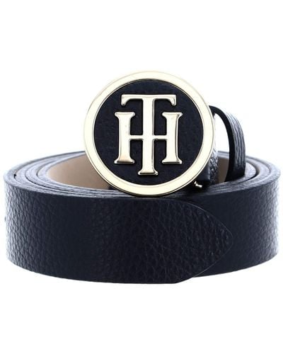 Tommy Hilfiger TH Round Buckle Belt W80 Black - Azul