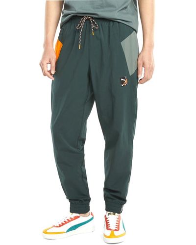 PUMA Mens International Winterized Woven Trousers Athletic Casual - Green, Green, S