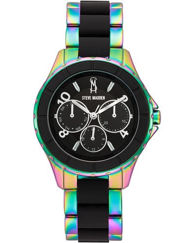 Steve Madden Multi-function Dial Silicone Bracelet Watch - Gray