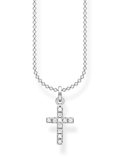 Thomas Sabo Halskette Kreuz pavé silber 925 Sterlingsilber - Mettallic
