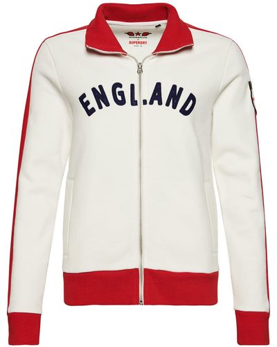 Superdry RS Football England Track Top W2012057A Winter White 10 Mujer - Rojo