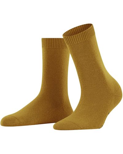 FALKE Cosy Wool Socken Wolle Schwarz Blau viele weitere Farben verstärkte socken ohne Muster atmungsaktiv warm dick - Gelb