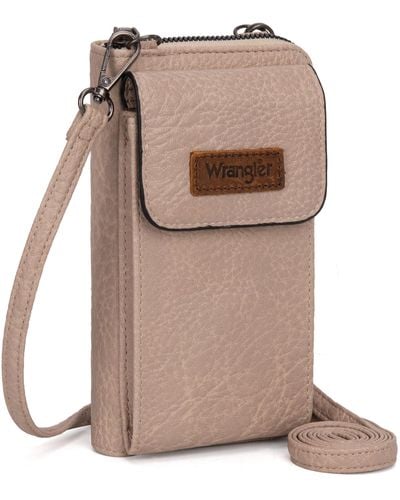 Wrangler Crossbody Cell Phone Purses For Rfid Blocking Phone Bag With Credit Card Slots - Natural