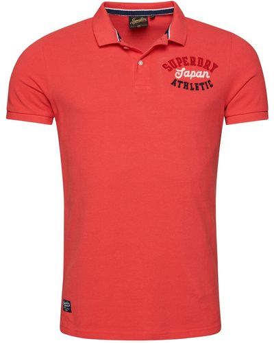 Superdry Vintage SUPERSTATE Polo M1110349A Cayenne Pink L Hombre - Rojo