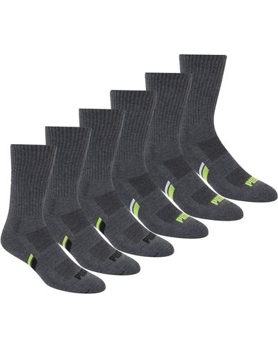 PUMA Mens 6 Pack Crew Athletic Socks - Gray
