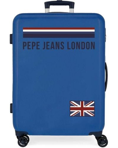 Pepe Jeans Overlap Maleta mediana Azul 48x68x26 cms Rígida ABS Cierre combinación 70L 3,7Kgs 4 Ruedas dobles
