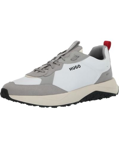 HUGO Running Style Mix Material Trainers - White