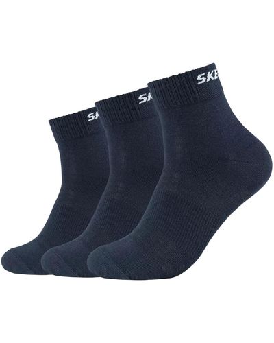 Skechers 3 Paar Quarter Socken SK42017 - Blau