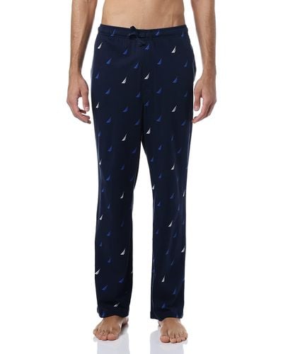 Nautica Weiche Strick-Schlaf-Loungehose Pyjamaunterteile - Blau